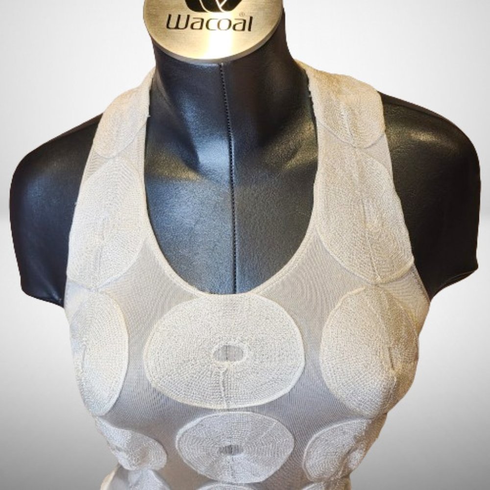 YVES  SAINT LAURENT STUNNING EMBROIDERED FORMAL TANK TOP - SIZE SMALL - Picture 5 of 13